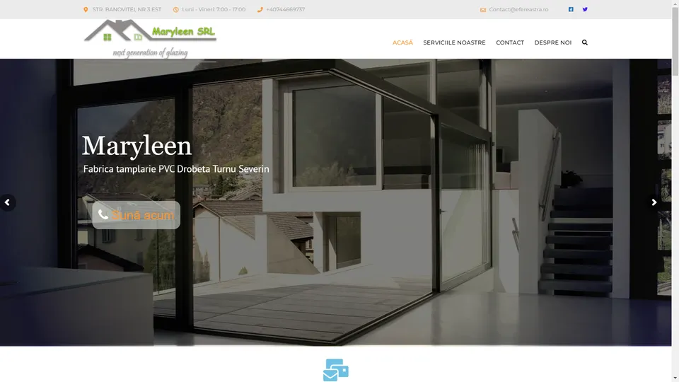 website realizat de prezentare fabrica termopane severin 2025